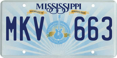 MS license plate MKV663