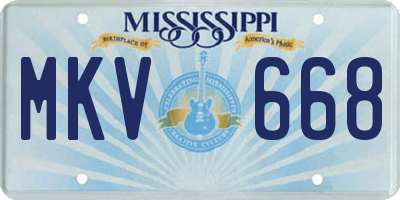 MS license plate MKV668