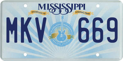 MS license plate MKV669
