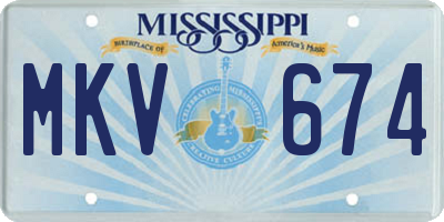 MS license plate MKV674