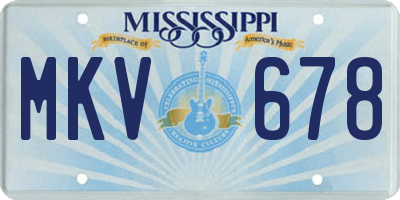 MS license plate MKV678