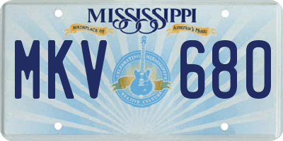 MS license plate MKV680