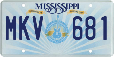 MS license plate MKV681