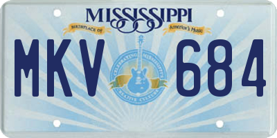 MS license plate MKV684