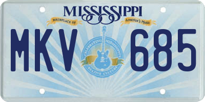 MS license plate MKV685