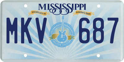 MS license plate MKV687