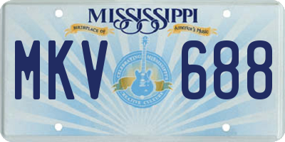 MS license plate MKV688