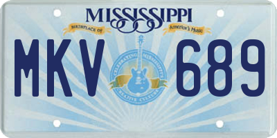 MS license plate MKV689
