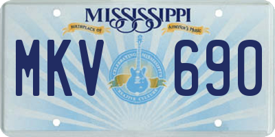 MS license plate MKV690