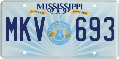 MS license plate MKV693