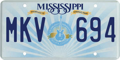 MS license plate MKV694