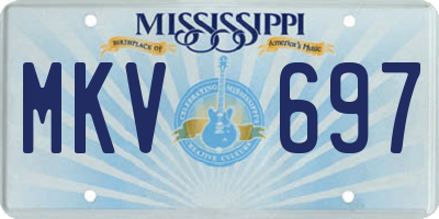 MS license plate MKV697