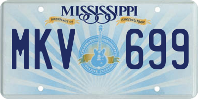 MS license plate MKV699