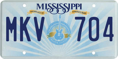 MS license plate MKV704