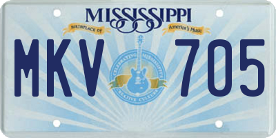 MS license plate MKV705