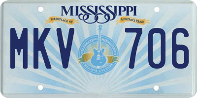 MS license plate MKV706