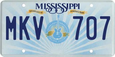 MS license plate MKV707