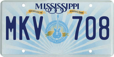 MS license plate MKV708