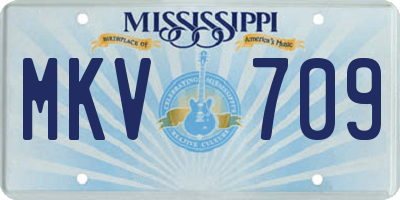 MS license plate MKV709