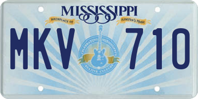 MS license plate MKV710