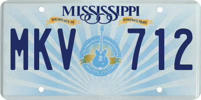 MS license plate MKV712