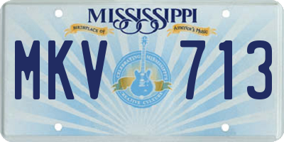MS license plate MKV713