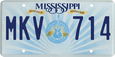 MS license plate MKV714