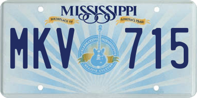 MS license plate MKV715