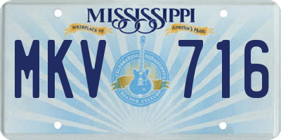MS license plate MKV716