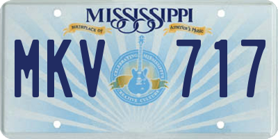 MS license plate MKV717
