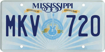 MS license plate MKV720