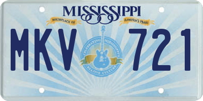 MS license plate MKV721