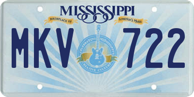 MS license plate MKV722