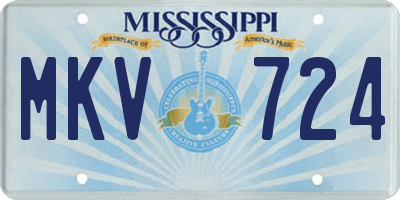 MS license plate MKV724