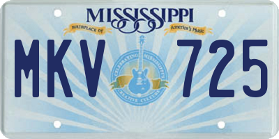 MS license plate MKV725