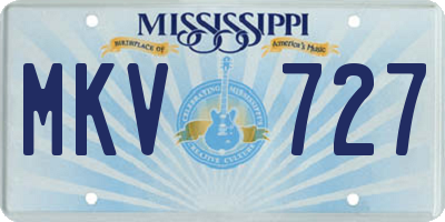 MS license plate MKV727