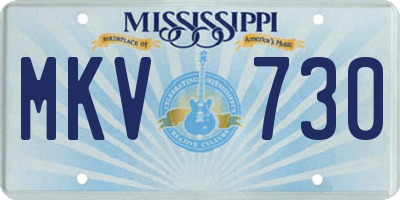 MS license plate MKV730