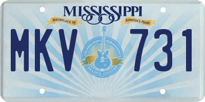 MS license plate MKV731