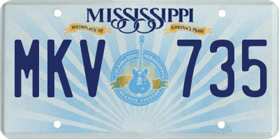 MS license plate MKV735