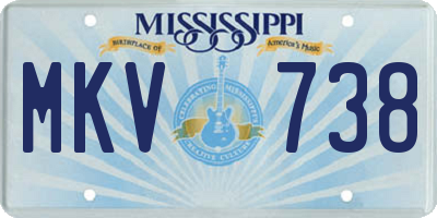 MS license plate MKV738