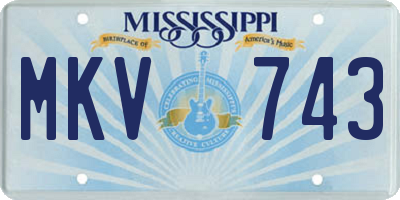 MS license plate MKV743