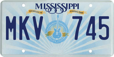 MS license plate MKV745