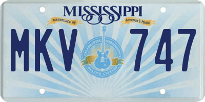 MS license plate MKV747
