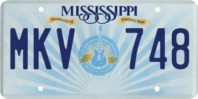 MS license plate MKV748