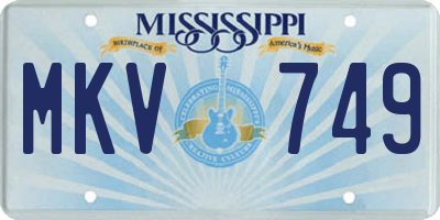 MS license plate MKV749