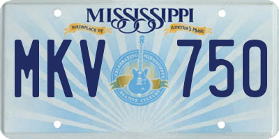 MS license plate MKV750