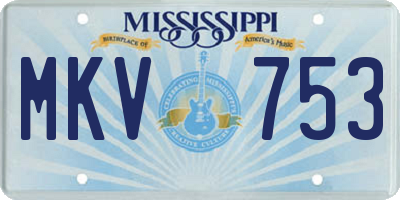 MS license plate MKV753