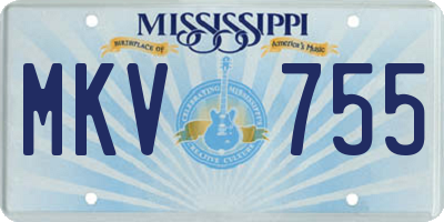 MS license plate MKV755