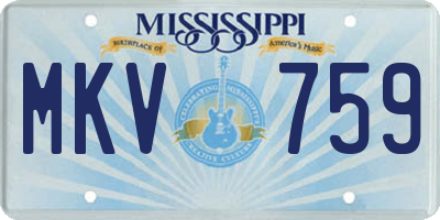 MS license plate MKV759