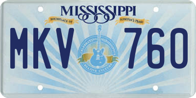 MS license plate MKV760